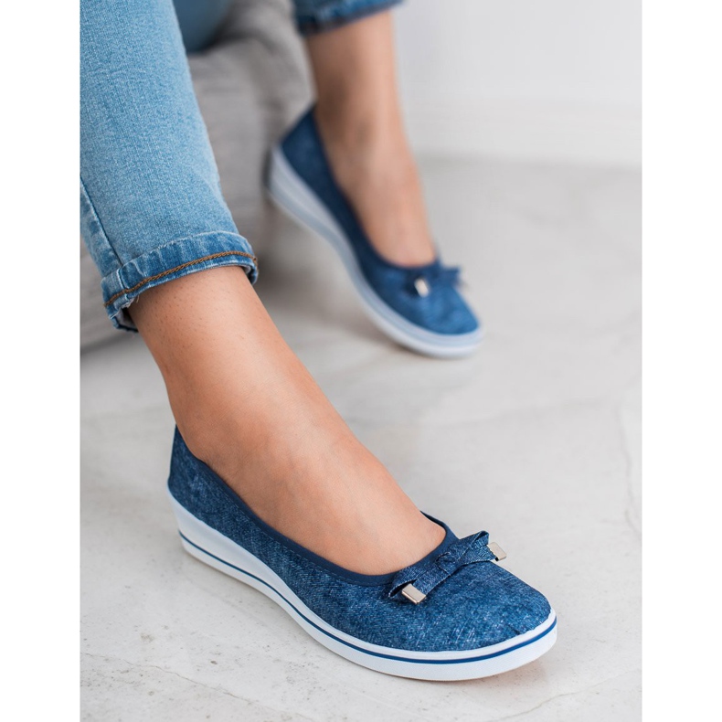 SHELOVET Wedge Ballerina blue 1 SHELOVET Wedge Ballerina blue 1