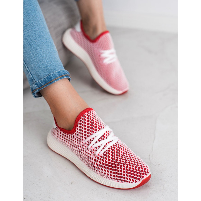SHELOVET Fashionable Slip-On Shoes white red 1