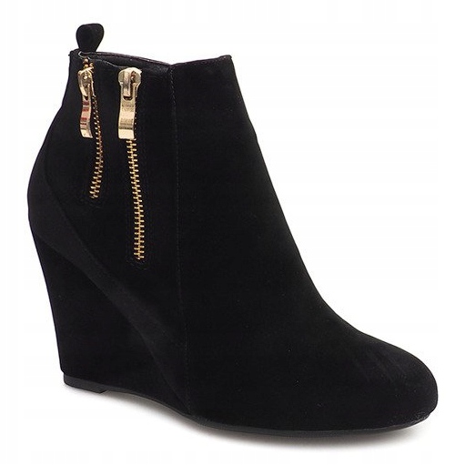 Elegant Wedge Boots 1058-19A Black 1
