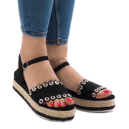 Black platform sandals 99-46 2