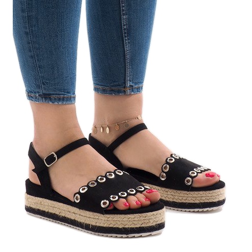 Black platform sandals 99-46 1