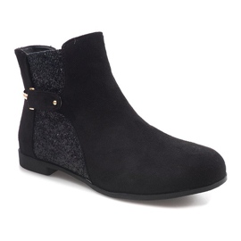 Suede Boots With Elastic Band 3670-3 Black 1
