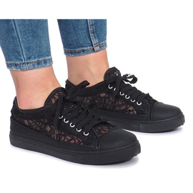 Black Dolita openwork sneakers 1