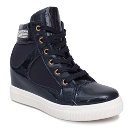 Wedge Sneakers A-35 Navy Blue 1 Wedge Sneakers A-35 Navy Blue 1