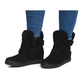 Wedge Sneakers With Velcro 1703 Black 1