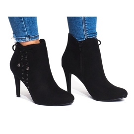 Suede Booties On A Bar 66-98 Black 1