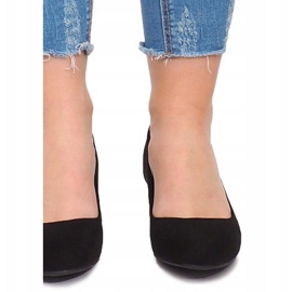Suede Wedge Pumps MB188-48 Black 1