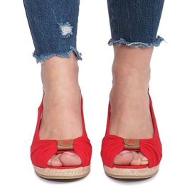 Red Zoe espadrilles wedge sandals 1