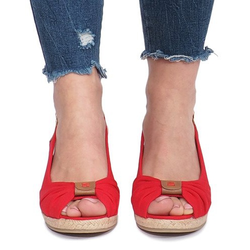 Red Zoe espadrilles wedge sandals 1