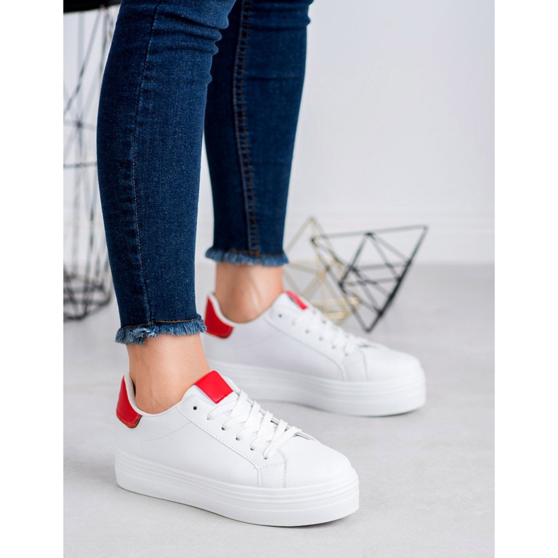 SHELOVET Fashionable Sports Shoes white red 2 SHELOVET Fashionable Sports Shoes white red 2