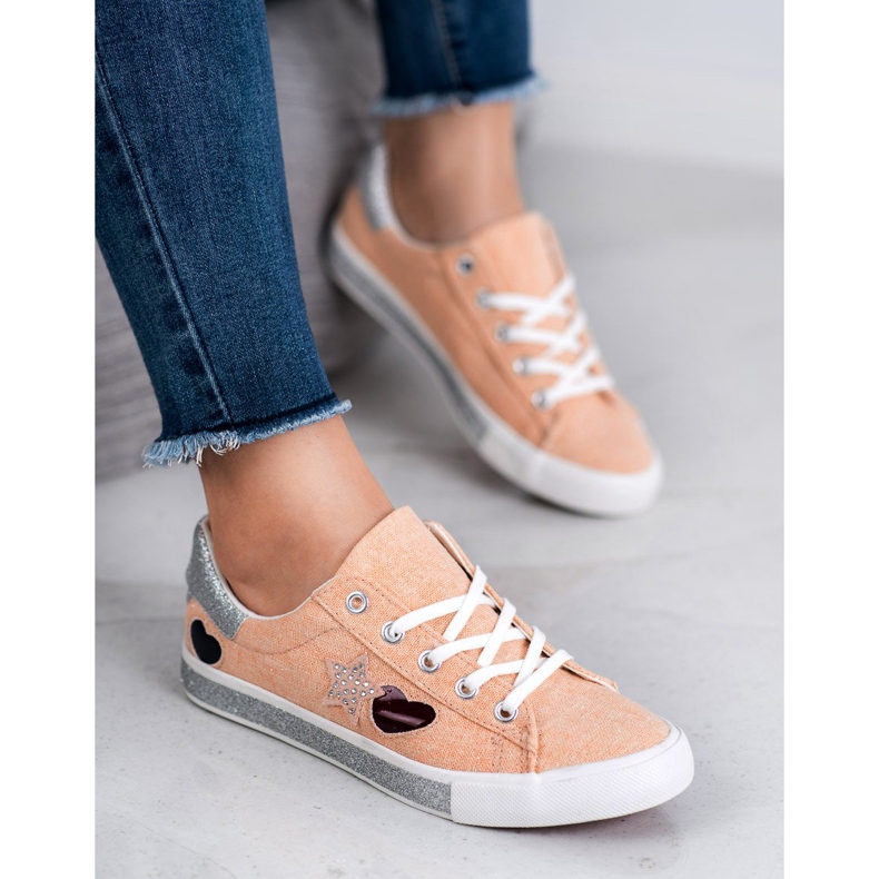 Kylie Sneakers With Glitter orange 1 Kylie Sneakers With Glitter orange 1