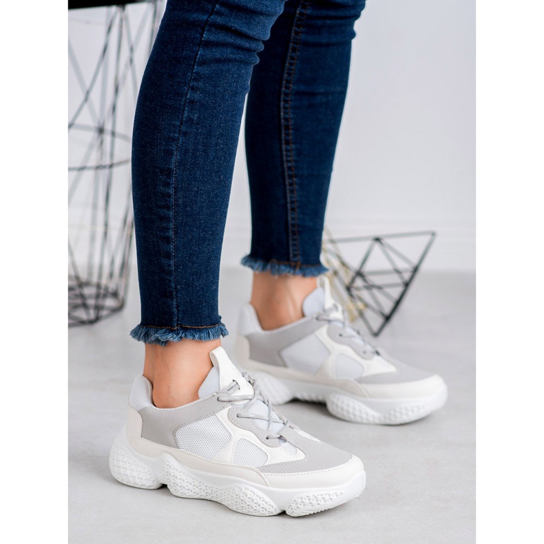 SHELOVET Fashionable White Sneakers grey 2