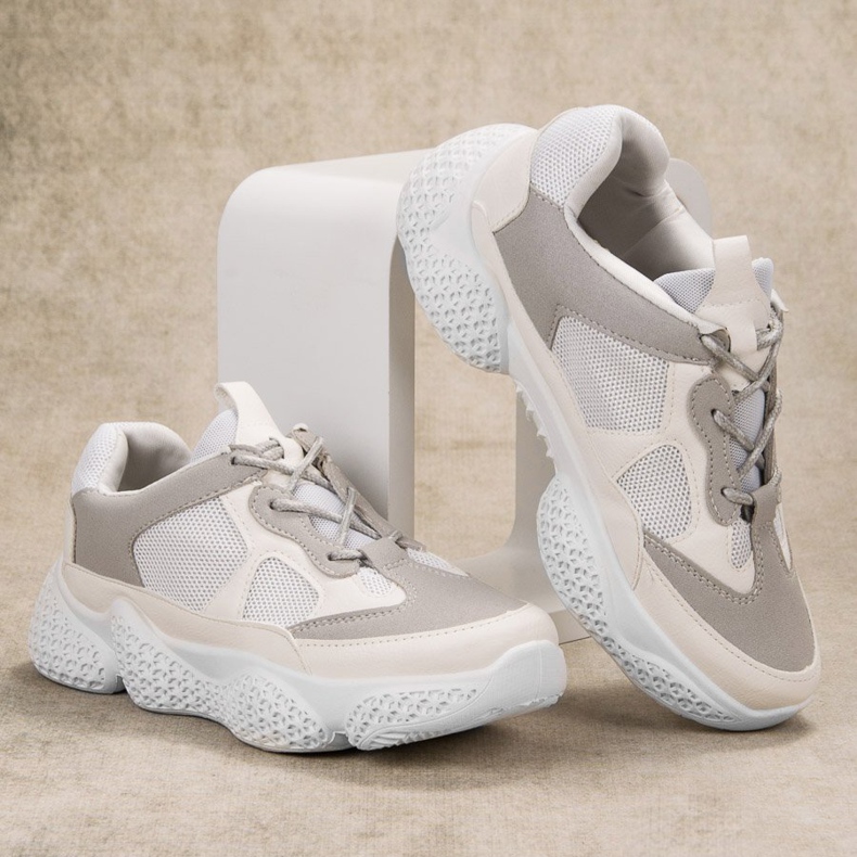 SHELOVET Fashionable White Sneakers grey 1