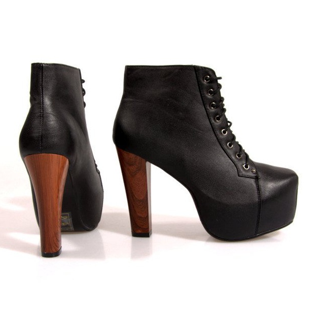 Boots Solid On Heel K764 Black 2