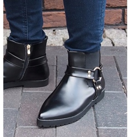 Warm Elegant Boots With Buckle HW14 Black 1