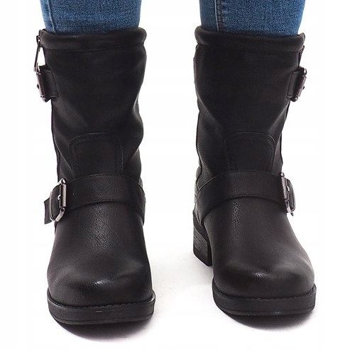 Warm Boots With Buckle 14A7181 Black 2