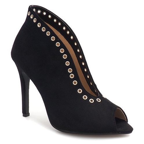 Boots On High Heel Suede 1907 Black 1