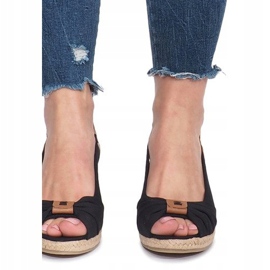Black Zoe espadrilles wedge sandals 1