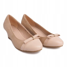 Suede Wedge Pumps 50987 Beige 1