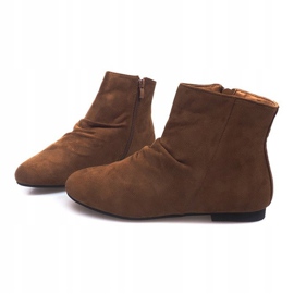 Suede Booties Chelsea boots 7-121 Camel brown 1