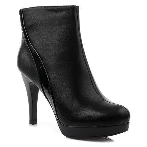 Boots On High Heel Zipper 1301-98 Black 1