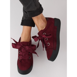 Maroon women's sneakers 1018 Wine red 2