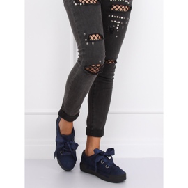 Navy blue women's sneakers 1018 Blue 1