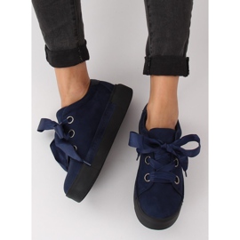 Navy blue women's sneakers 1018 Blue 2