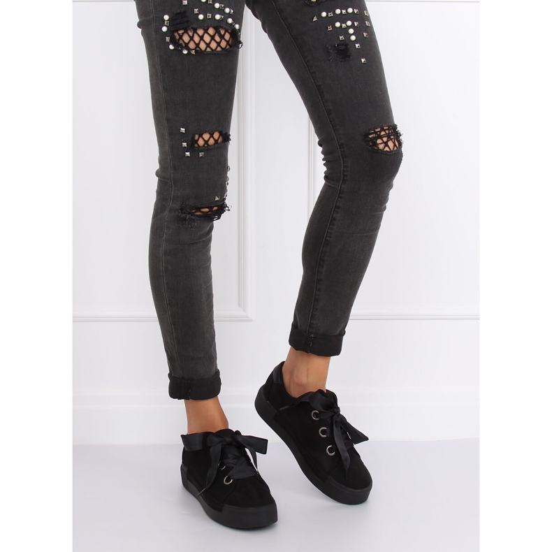 Black women's sneakers 1018 Black 1