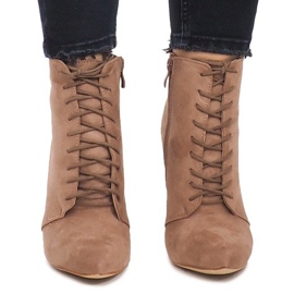 Boots On High Heel LB-229 Khaki pink 1