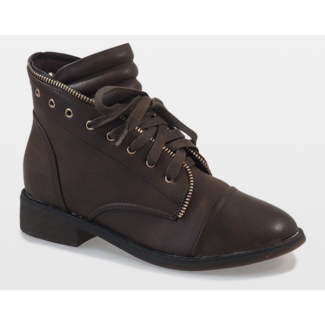 LA-12 brown lace-up boots 1