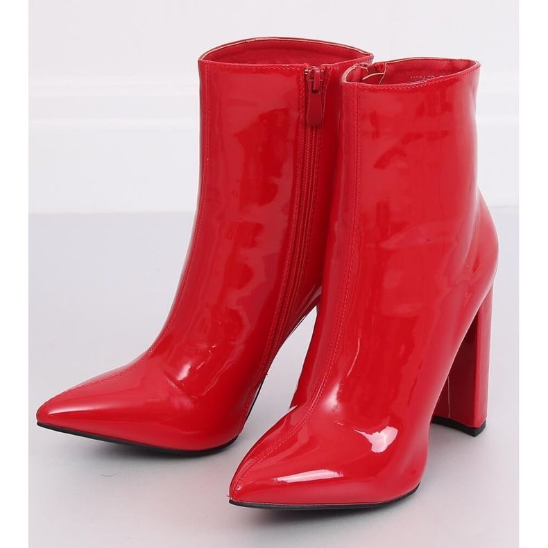 Red lacquered high-heeled boots NS065P Red 2