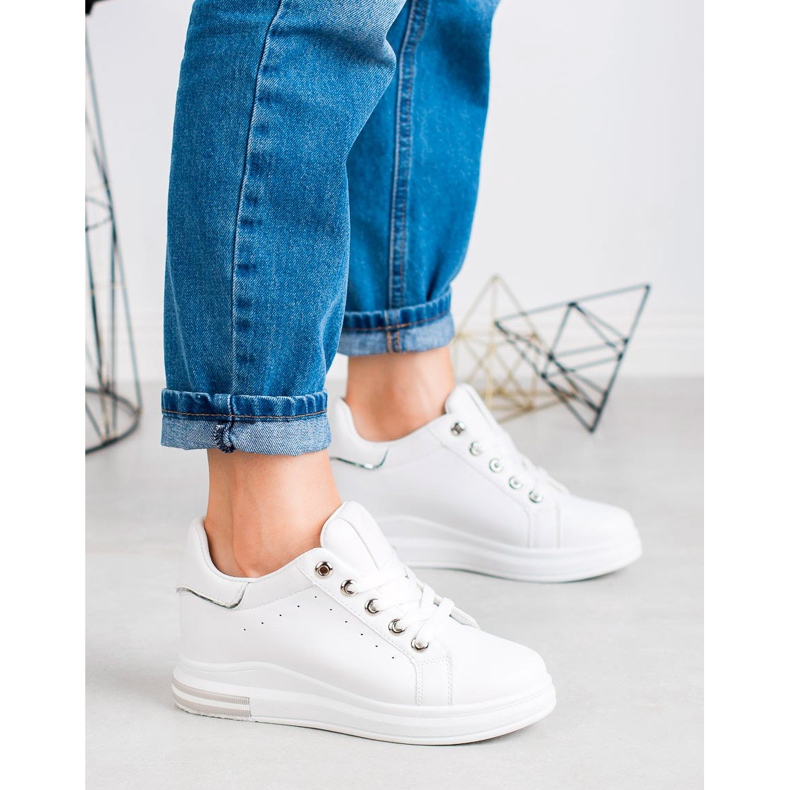 SHELOVET Wedge Sneakers white 1