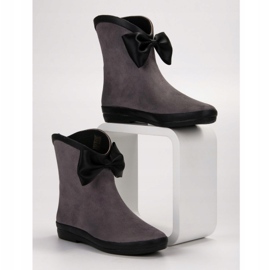 Kylie Suede Wellies With A Bow grey 1