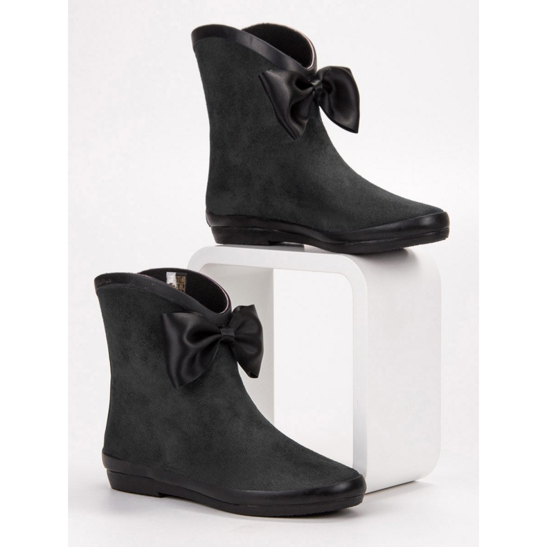 Kylie Suede Wellies With A Bow black 2