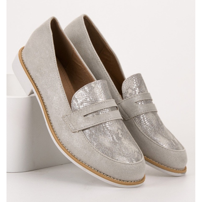 Bestelle Gray Loafers Snake Print grey 2