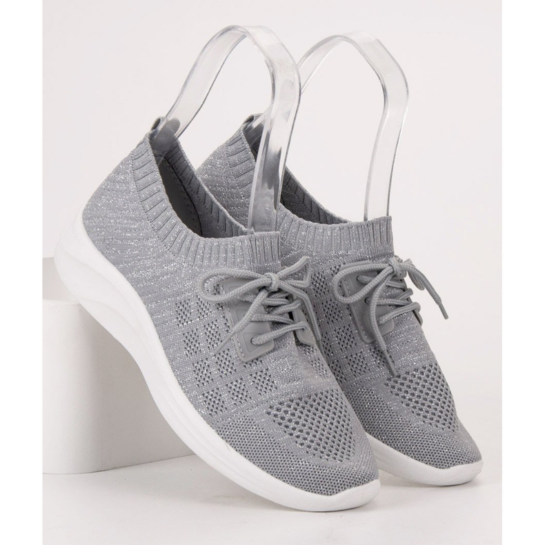 Ideal Shoes Textile Sports Footwear grey 2