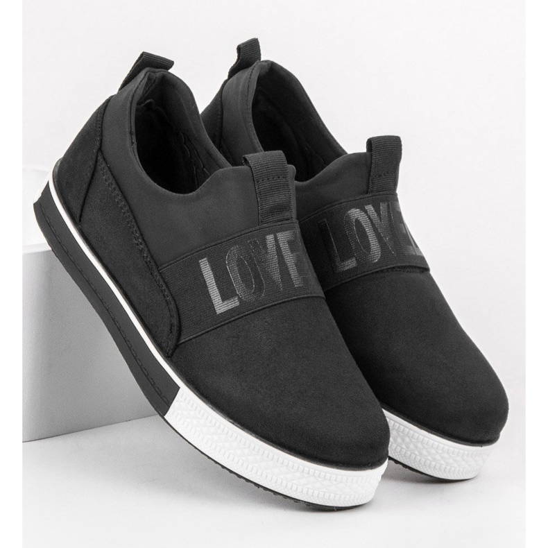 SHELOVET Suede Slip-On Shoes black 1 SHELOVET Suede Slip-On Shoes black 1