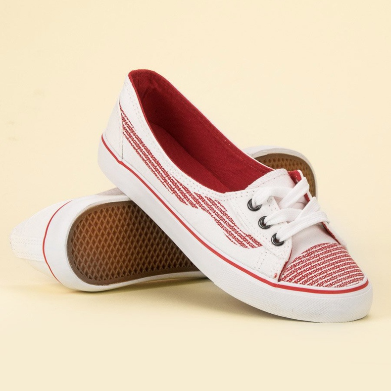 J. Star White sneakers red 1