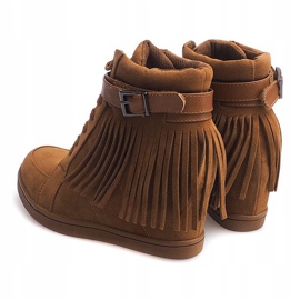 Suede Sneakers Boho Fringe 2030 Camel brown 1