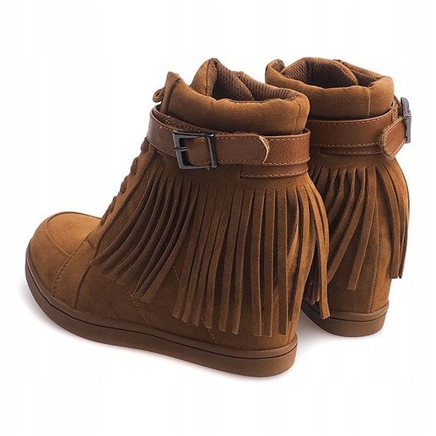 Suede Sneakers Boho Fringe 2030 Camel brown 1