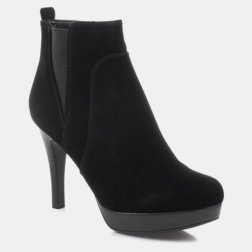 Boots On High Heel J0084-1 Black Zipper 1