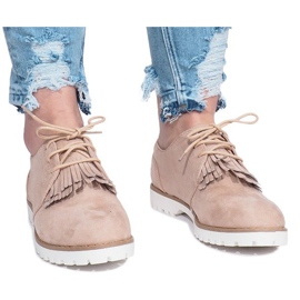 Beige loafers with Crushing Hard fringes 1