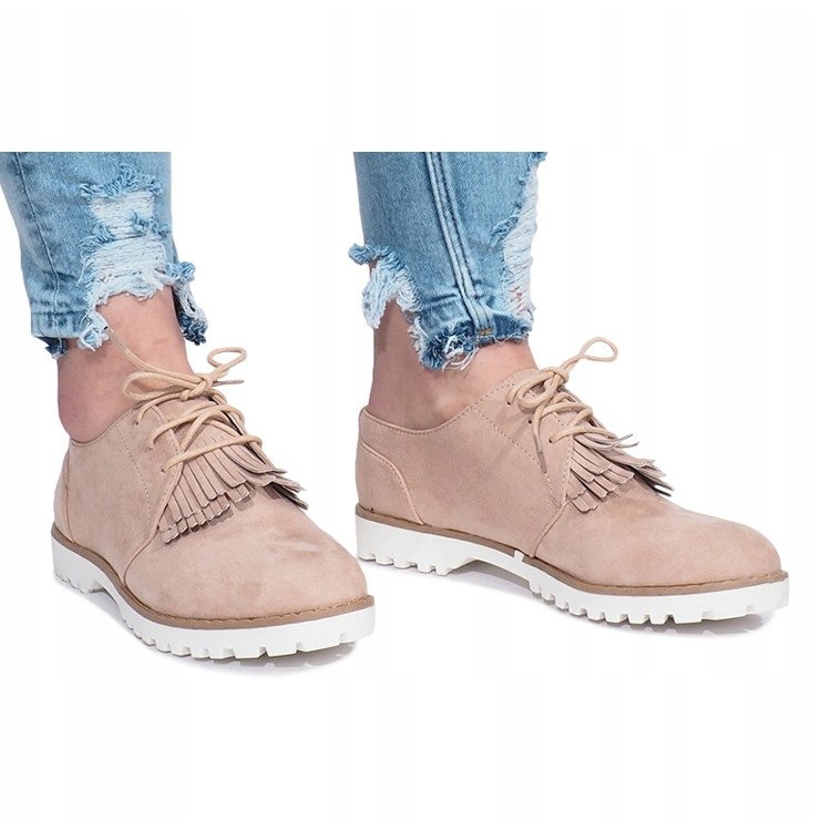 Beige loafers with Crushing Hard fringes 2