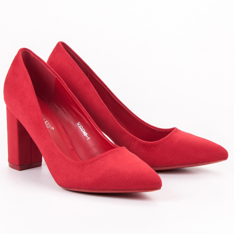 SHELOVET Suede Pumps red 1