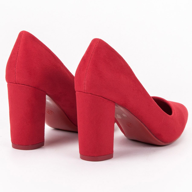 SHELOVET Suede Pumps red 2