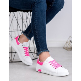 Ideal Shoes Women's sports shoes white pink 2
