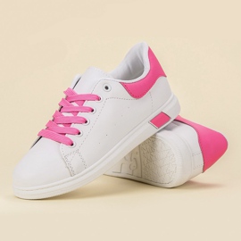 Ideal Shoes Women's sports shoes white pink 1