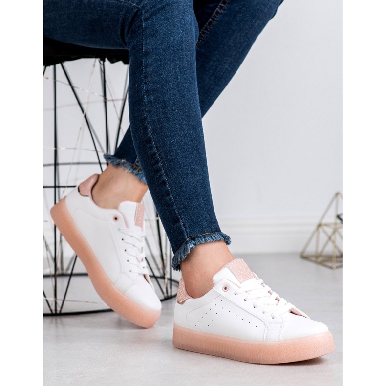 SHELOVET White Sport Shoes pink 2