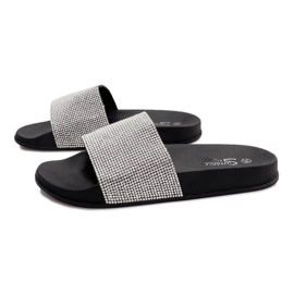 Shiny Slippers With Sequins SL-32 Black grey 1